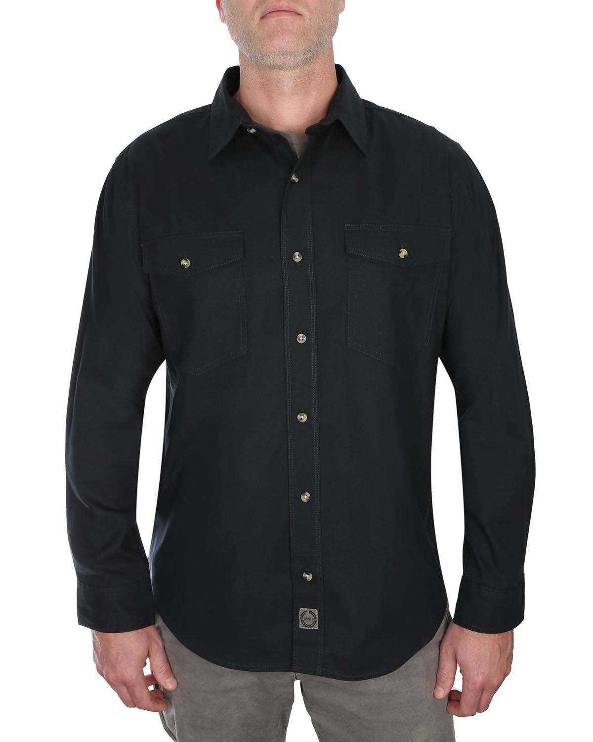 FOREMAN LONG SLEEVE BUTTON-UP IN BLACK – O Dark 30