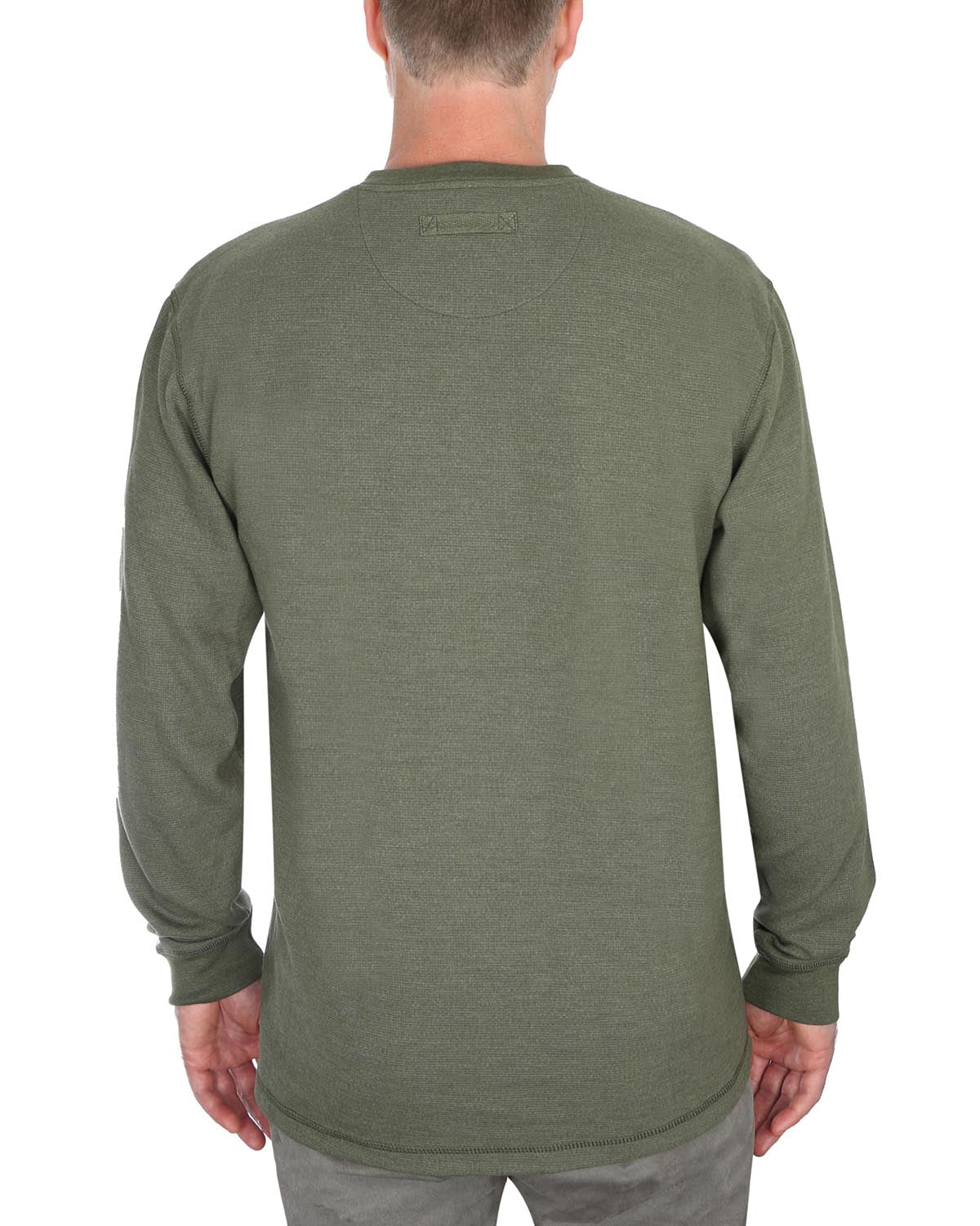 LAYER UP LONG SLEEVE HENLEY WAFFLE IN FOREST GREEN
