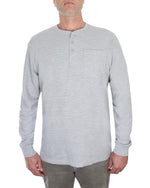 Load image into Gallery viewer, LAYER UP LONG SLEEVE HENLEY WAFFLE IN LIGHT GREY
